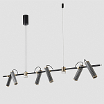 Люстра с 8-ю цилиндрическими плафонами на магнитном креплении и черным металлическим основанием Bronze Concert варинант исполнения - 2 | Loft Concept в Ульяновске