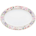 Сервиз столовый из фарфора белый с цветочным принтом на 6 персон 23 предмета Flower Porcelain Collection варинант исполнения - 2 | Loft Concept в Ульяновске