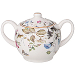 Чайный сервиз из фарфора белый с рисунком цветов на 6 персон 14 предметов Garden Whisper Porcelain Set  варинант исполнения - 3 | Loft Concept в Ульяновске