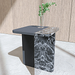 Slice журнальный столик из мрамора и массива дуба варинант исполнения - 1 | Loft Concept в Ульяновске