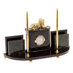 Настольный канцелярский набор из нефрита с декором в виде льва Golden Lion варинант исполнения - 2 | Loft Concept в Ульяновске