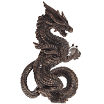 Декоративная статуэтка Дракон Dark Bronze Dragon Holding Sphere Statuette варинант исполнения - 1 | Loft Concept в Ульяновске