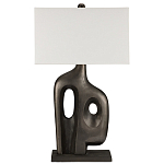 Настольная лампа с прямоугольным тканевым абажуром на фигурном каркасе Brutilist  варинант исполнения - 4 | Loft Concept в Ульяновске