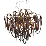 Люстра подвесная с объемной композицией из скрученных лент и металлических цепочек Atlantis Chain варинант исполнения - 1 | Loft Concept в Ульяновске