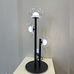 Настольная лампа с тремя прозрачными куполообразными плафонами и черным металлическим основанием Flos Wireline Lighting варинант исполнения - 6 | Loft Concept в Ульяновске