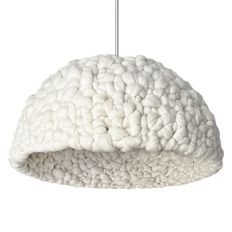 Вязаный подвесной светильник из шерсти Dome Wool Lamp  Белый в Ульяновске | Loft Concept 
