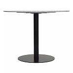 Круглый обеденный стол с белой мраморной столешницей White Tabletop on Black Base варинант исполнения - 4 | Loft Concept в Ульяновске
