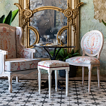 Стул из массива бука светло-серый с растительным орнаментом Raffael Angel Grey Chair варинант исполнения - 4 | Loft Concept в Ульяновске