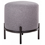 Круглый пуф на металлических ножках с обивкой из рогожки Casey Poof варинант исполнения - 1 | Loft Concept в Ульяновске