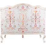 Двухместный диван из массива бука серый с растительным орнаментом Raffael Blue Grey Sofa варинант исполнения - 2 | Loft Concept в Ульяновске