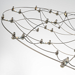 Люстра подвесная с тонкой металлической конструкцией цвета хром Quasar варинант исполнения - 6 | Loft Concept в Ульяновске