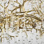 Подвесная люстра в виде ветвей деревьев золотого цвета с прозрачными подвесками-каплями 8 и 14 ламп Droplet Chandelier варинант исполнения - 6 | Loft Concept в Ульяновске