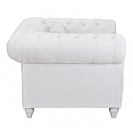 Кресло низкое с мягкой обивкой из велюра на 4-х ножках из массива березы Sophie Armchair white варинант исполнения - 2 | Loft Concept в Ульяновске