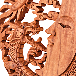 Панно из дерева дракон и луна Panel With Animals варинант исполнения - 2 | Loft Concept в Ульяновске