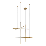 Люстра с 6-ю  пересекающимися цилиндрическими плафонами на тонких тросах Trumpet tube варинант исполнения - 4 | Loft Concept в Ульяновске