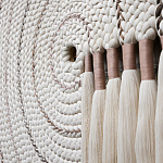 Художественный Гобелен Макраме White Disk Harmony варинант исполнения - 3 | Loft Concept в Ульяновске