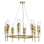 Люстра подвесная круглая с 8-ю цилиндрическими плафонами из стекла LIAISON варинант исполнения - 3 | Loft Concept в Ульяновске