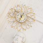 Часы настенные из металла золотые с белым циферблатом Current Time варинант исполнения - 4 | Loft Concept в Ульяновске