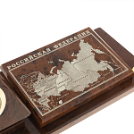 Настольный письменный набор с часами в виде пирамиды из природного камня обсидиана Pyramid of Time варинант исполнения - 4 | Loft Concept в Ульяновске