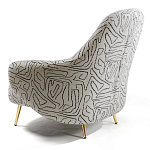 Кресло мягкое с принтом на золотистых ножках Onlooker варинант исполнения - 4 | Loft Concept в Ульяновске