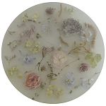 Круглый поднос из эпоксидной смолы с цветами белый Epoxy Resin Flowers Tray White варинант исполнения - 1 | Loft Concept в Ульяновске