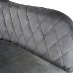 Барный стул со спинкой и подлокотниками на 4-х деревянных ножках Douglas Rhombus Серый Велюр варинант исполнения - 4 | Loft Concept в Ульяновске