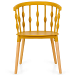 Пластиковый стул на ножках из массива бука Ferret Spiral Mustard варинант исполнения - 2 | Loft Concept в Ульяновске