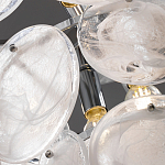 Люстра из белых стеклянных дисков на серебрянном каркасе White Glowing Reflectors варинант исполнения - 6 | Loft Concept в Ульяновске