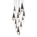 Люстра каскадная с 12-ю рельефными прозрачными плафонами Glass Pod  варинант исполнения - 1 | Loft Concept в Ульяновске