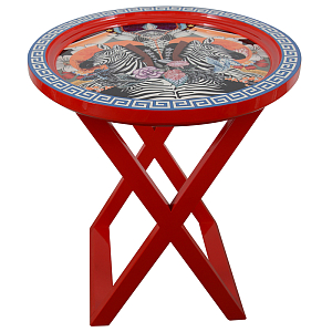 Приставной стол Zebras Painted Round Countertop Side Table