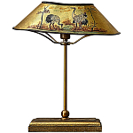 Настольная лампа с абажуром из металла Chinoiserie Cranes Table Lamp Gold варинант исполнения - 1 | Loft Concept в Ульяновске
