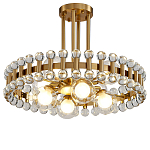 Люстра круглая золотистая с прозрачными стеклянными плафонами в форме шара Crystal Kaleidoscope варинант исполнения - 1 | Loft Concept в Ульяновске