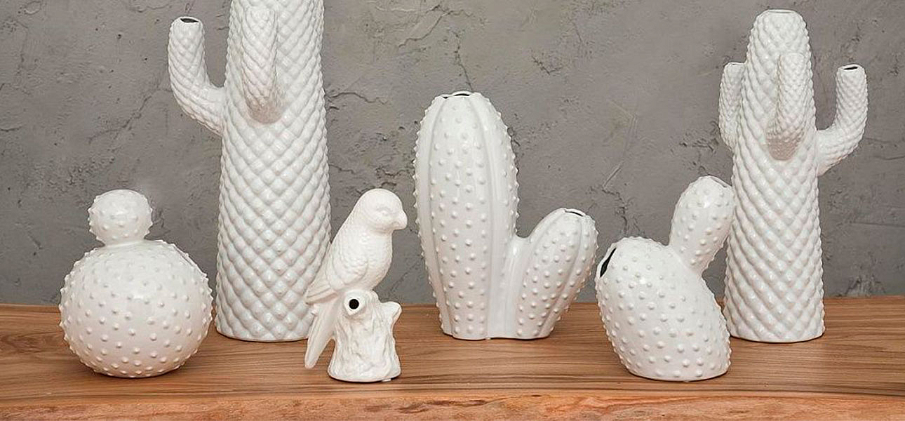 Фигурка керамика белый кактус White Cactus - Loft-Concept в Ульяновске