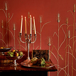 Обои с вышивкой ручной работы Ceres Original colourway on wool sateen варинант исполнения - 1 | Loft Concept в Ульяновске