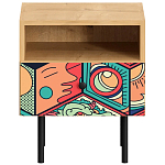 Прикроватная тумба с изображением на ящике Elise Nightstand варинант исполнения - 17 | Loft Concept в Ульяновске