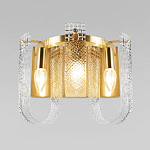 Бра с металлическим основанием золотого цвета и хрустальными подвесками Textured Glass варинант исполнения - 2 | Loft Concept в Ульяновске