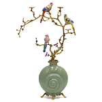 Фарфоровый подсвечник с бронзовым декором Eden Garden варинант исполнения - 1 | Loft Concept в Ульяновске