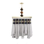 Люстра квадратная плетеная с бахромой Wicker Square Chandelier with Tassels варинант исполнения - 1 | Loft Concept в Ульяновске