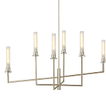 Люстра с 6-ю белыми матовыми плафонами из стекла в форме цилиндра Longitude варинант исполнения - 3 | Loft Concept в Ульяновске