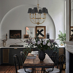 Бра с металлическим основанием бронзового цвета и 2-мя черными конусовидными абажурами Dignity варинант исполнения - 5 | Loft Concept в Ульяновске