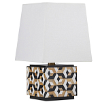 Настольная лампа с фигурным узором и трапециевидным абажуром Сonundrum варинант исполнения - 3 | Loft Concept в Ульяновске