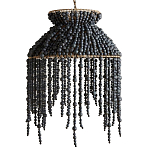 Подвесной светильник с абажуром украшенным черными бусинами Wooden Beads Chandelier Black варинант исполнения - 1 | Loft Concept в Ульяновске
