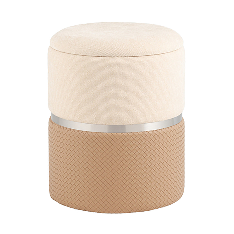 Пуф Mauldine с ящиком бежевый с экокожей Бежевый Молочный в Ульяновске | Loft Concept 