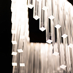 Люстра золотого цвета в форме галочки с каскадом длинных прозрачных трубок Eurofase варинант исполнения - 11 | Loft Concept в Ульяновске