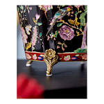 Кашпо из фарфора черная с цветочной росписью и бронзовой стрекозой Spring Garden варинант исполнения - 6 | Loft Concept в Ульяновске