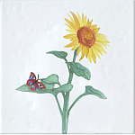 Плитка с узором Подсолнух варинант исполнения - 2 | Loft Concept в Ульяновске