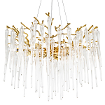 Люстра с хрустальными подвесками Frozen Drops Chandelier Gold 10 варинант исполнения - 1 | Loft Concept в Ульяновске