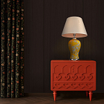 Настольная лампа желтая с изображением белых птиц Flight Among Acacia варинант исполнения - 5 | Loft Concept в Ульяновске