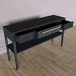 Дизайнерская Консоль с полкой и ящиком Primo Черный дуб варинант исполнения - 5 | Loft Concept в Ульяновске