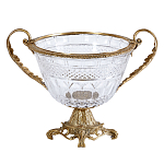 Чаша из прозрачного стекла с ручками и ободком из бронзы Eden Garden варинант исполнения - 1 | Loft Concept в Ульяновске
